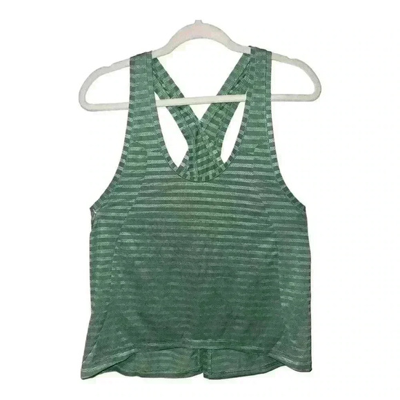 Zyia Active Tops - Zyia Active Split Back Green Tank Tank, Medium (Est.)